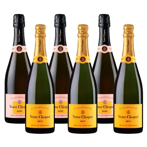 Mixed Case of Veuve Clicquot Brut and Veuve Clicquot Rose (6x75cl)